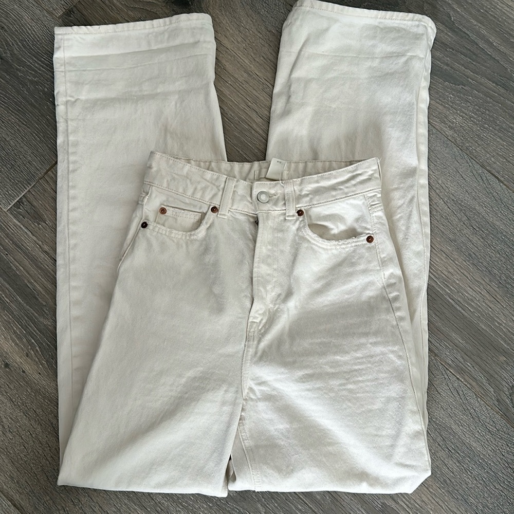 H&M High Rise Women Jeans - Cream